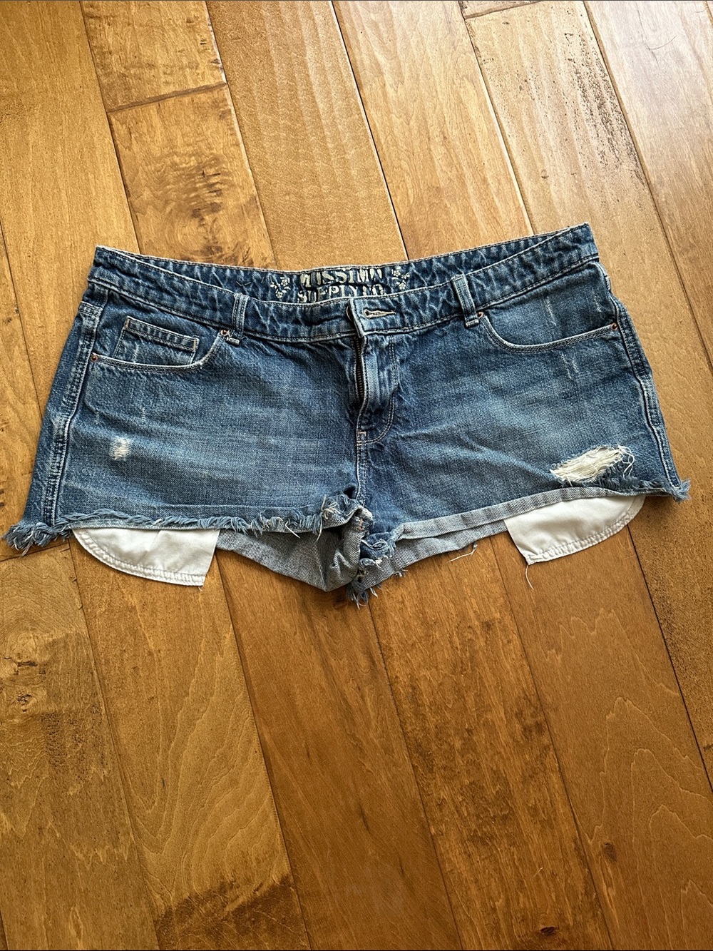 Women’s Distressed Denim Shorts - Blue